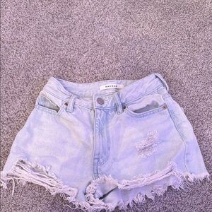 PacSun Blue Distressed Jean Shorts High-Waisted